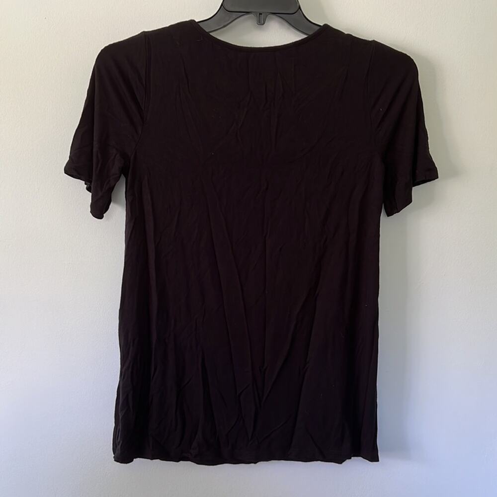 New Directions Petite Black Stretchy Rayon Blend Blouse - Picture 2 of 6